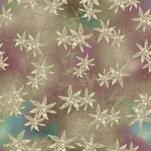 Mississippi zigzag background with flowers Muted beiges and cream