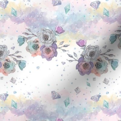Magical Gemstone Flowers | Flowers, Diamonds & Glitter | Pink, Blue, Purple & Yellow