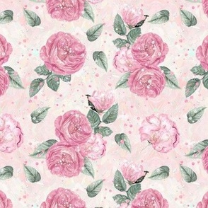 Romantic Spring Roses | Flowers & Glitter | Pink, Light Pink & Green
