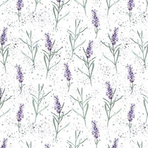 Lavender Spring Fields | Flowers & Leaves | Purple, Green & White
