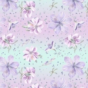 Fresh Spring Flowers | Floral Designs & Glitter | Lilac, mint, Teal  & Lavender