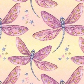 Spring Dragonflies | Dragonflies & Stars | Purple, Pink, Gold & Yellow