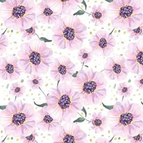 Fresh Spring Flower Bed | Flowers & Dots | Lilac, Gold, White & Green