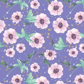  Spring Purple Flower Bed | Flowers & Glitter | Purple, Lavender, Green & Gold