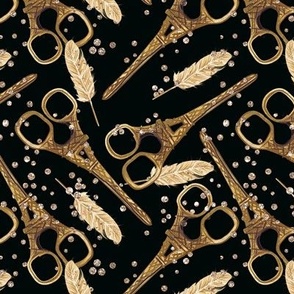 Glam gold craft scissors | gold confetti & festherd l