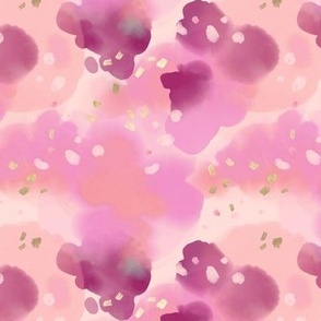 Pink Coral Fuchsia abstract watercolor floral
