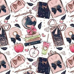 Sweet School Life | Donuts, Apples & Drinks | Blush Pink & Navy