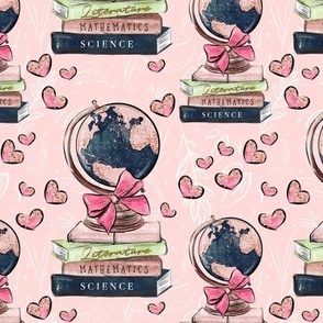 Love Back to School | Books Blush Pink & Navy