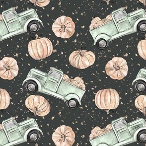 Thanksgiving Pumpkin Harvest | Pumpkins & Trucks | Orange, Mint & Autumn Tones