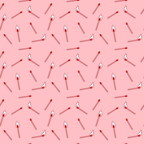 Match Sticks - red, white on pink