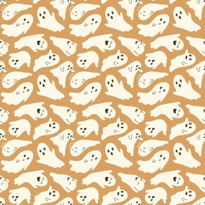 Quirky little Halloween ghosts - ochre