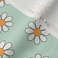 MEDIUM retro daisy fabric - vintage 70s girls cute boho design