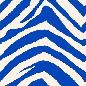 LARGE zebra print fabric - home decor wallpaper interiors zebra design - blue and cream