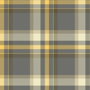 Plaid in gray, yellow, olive green, sand beige and cream