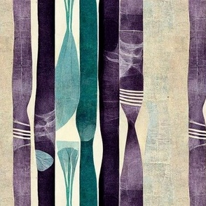 vertical stripes in lavender and teal