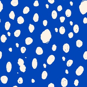 LARGE spots fabric for home decor - bold graphic spot print for interiors, fabric, wallpaper, home decor - cobalt blue