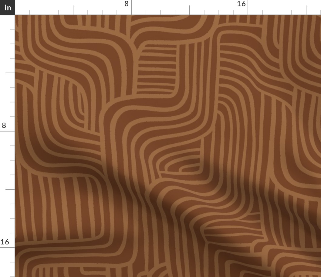 Modern Maze Mudcloth in Santa Fe and Saddle Browns