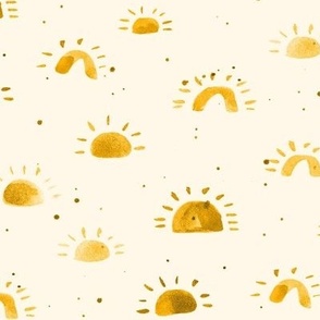 happy sunshine - watercolor minimal suns with splatters - modern sun for nursery home decor b103-10