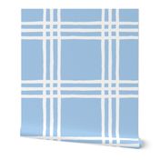 White on Bluish LARGE TRIPLE WINDOW PANE