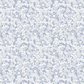 Horseshoe Lace, Grey Blue and White