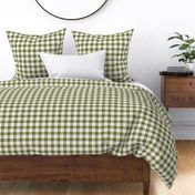 modern check in olive green  -Extra small scale 