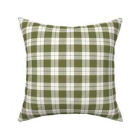 modern check in olive green  -Extra small scale 