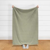 modern check in olive green  -Extra small scale 
