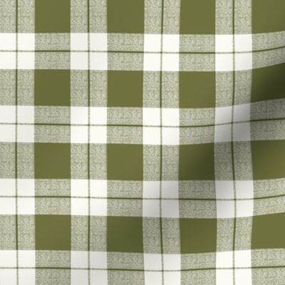 modern check in olive green  -Extra small scale 