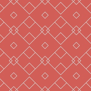 Geometric Diamond Tile / Benjamin Moore Raspberry Blush/ 24 inch
