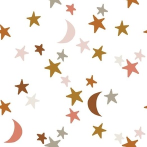 stars and moons: cinnamon, pumpkin, dirty apricot, cider