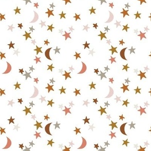 small stars and moons: cinnamon, pumpkin, dirty apricot, cider