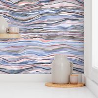 Geology stripes marble Abstract watercolor Serene landscape Serenity Blue Rose Quartz Jumbo Large