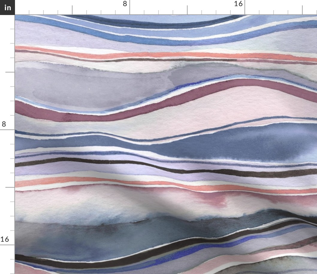 Geology stripes marble Abstract watercolor Serene landscape Serenity Blue Rose Quartz Jumbo Large