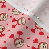 (small scale) Valentine's Sloths - Cute Sloth Heart Headbands Valentine - pink - LAD23