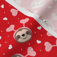 Valentine's Sloths - Cute Sloth Heart Headbands Valentine - red - LAD23