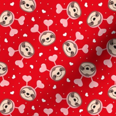 Valentine's Sloths - Cute Sloth Heart Headbands Valentine - red - LAD23