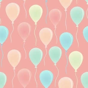 large scale party balloons - retro/coral