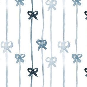 indigo ribboned cuteness - watercolor blue bows - gifts b109-5