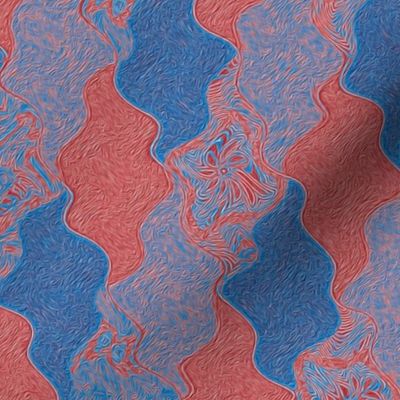 brushstroke lattice -red and blue