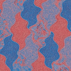 brushstroke lattice -red and blue