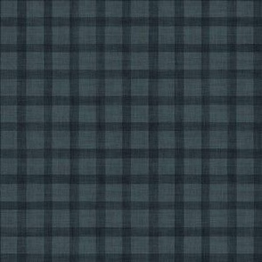 Dark Green Gingham Plaid  - Small Scale - Linen Texture Hunter phthalo Green Sage Forest