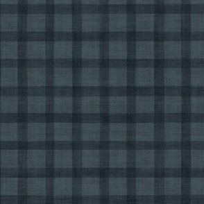 Dark Green Gingham Plaid  - Large Scale - Linen Texture Hunter phthalo Green Sage Forest