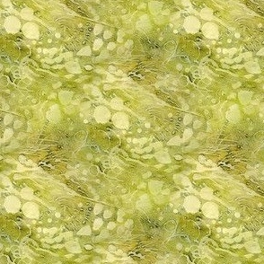 Abstract Sea Kelp - Ditsy Scale - Watercolor Chartreuse Green Yellow