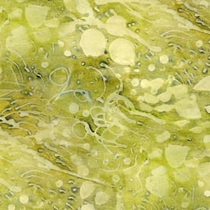 Abstract Sea Kelp - Large Scale - Watercolor Chartreuse Green Yellow