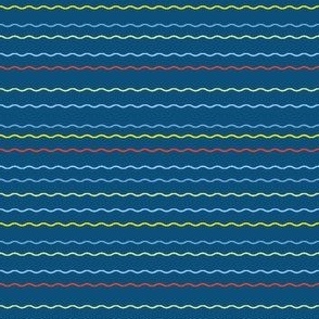 wavy primary lines on blue