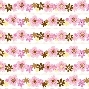 pink flowers stripes