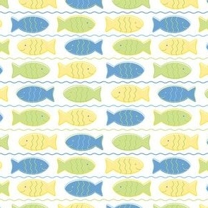 school of fishies- blue yellow & green