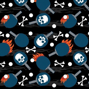 pingpong skulls black background
