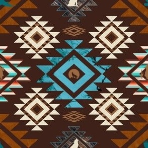 southwestern boujee brown background with cowboy and cactus