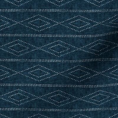 (small scale) diamond stripes - boho home decor - dark blue - LAD23